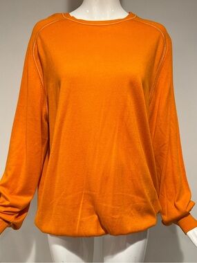 Bugatchi Uomo XL Silk Cashmere Blend Crewneck Sweater Orange Luxury Knit